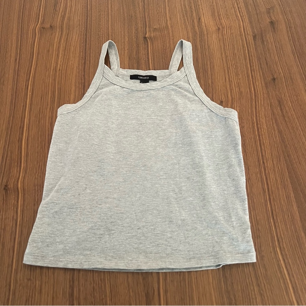 Gray tank top women's size L forever 21 basic summer tank top